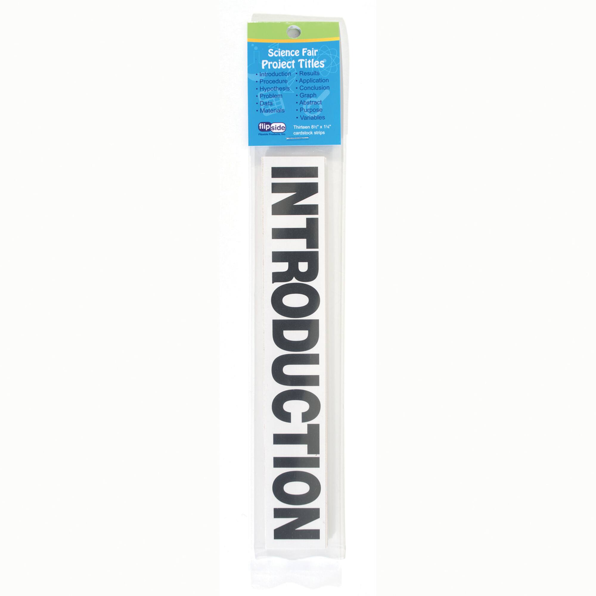 Black Flipside Science Fair Project Titles, 13 Per Pack, 12 packs